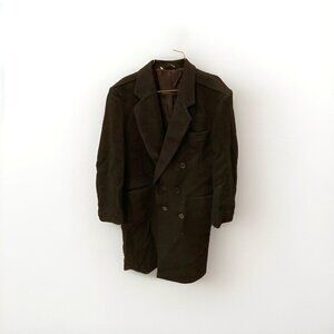 Vintage Falcone Mens Black Wool Coat Size 44